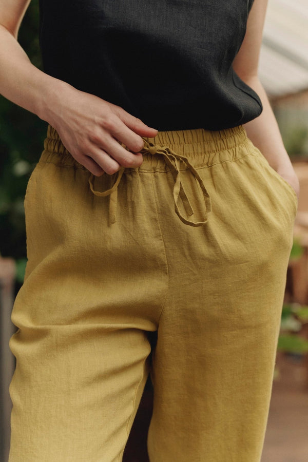 Linen Tales Lemon Curry Linen Octave Trousers