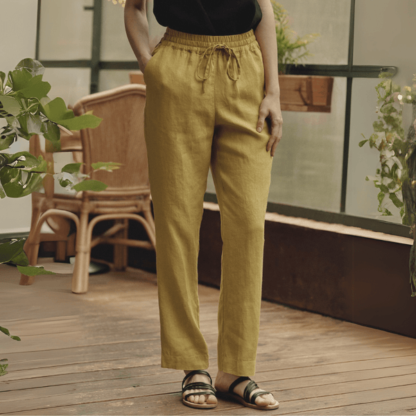 Linen Tales Lemon Curry Linen Octave Trousers