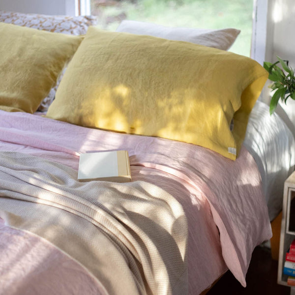 Linen Tales Lemon Curry Linen Pillowcase