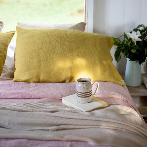Linen Tales Lemon Curry Linen Pillowcase