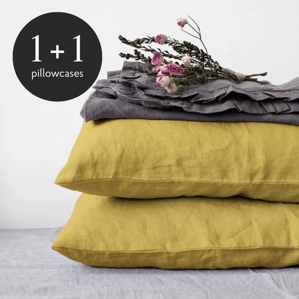 linen tales Lemon Curry Linen Pillowcase