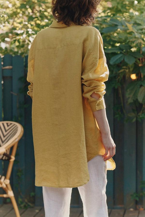 Linen Tales Lemon Curry Linen Rondo Shirt