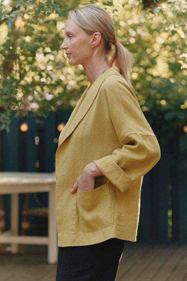 Linen Tales Lemon Curry Linen Sonata Jacket