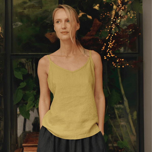 Linen Tales Lemon Curry Linen Star Top