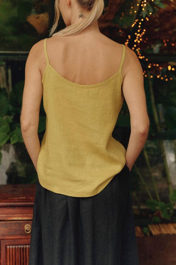 Linen Tales Lemon Curry Linen Star Top