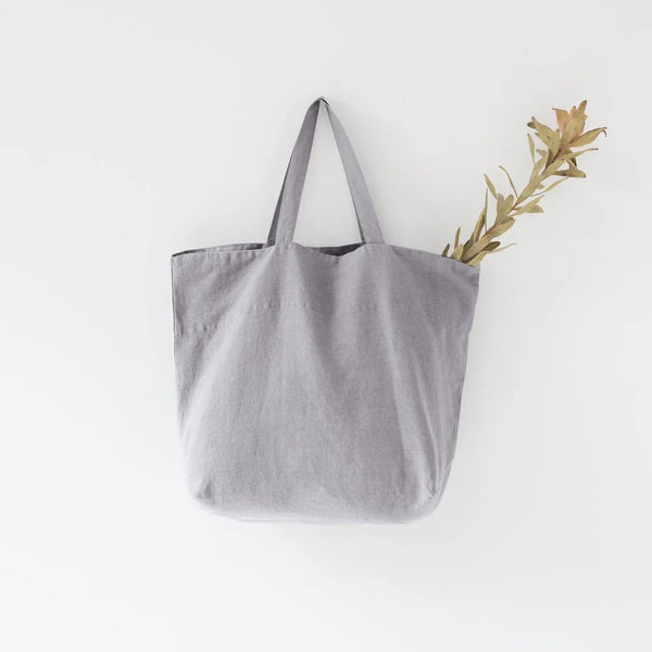 linen tales Light Grey Linen Big Bag