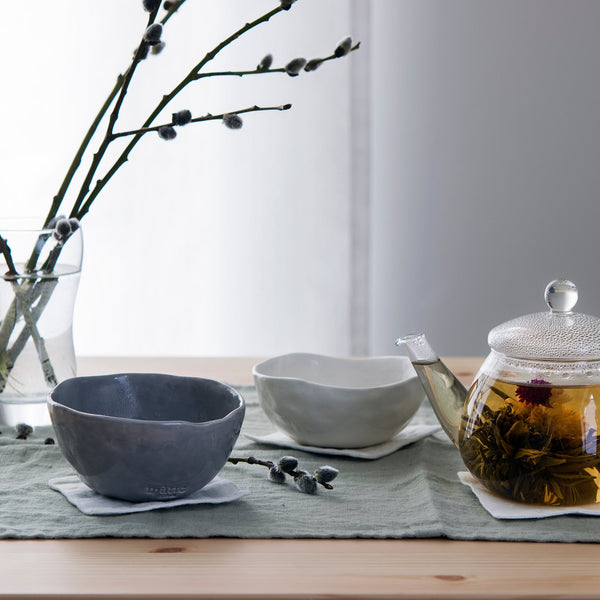 Linen Tales Light Grey Linen Coasters Set Of 4