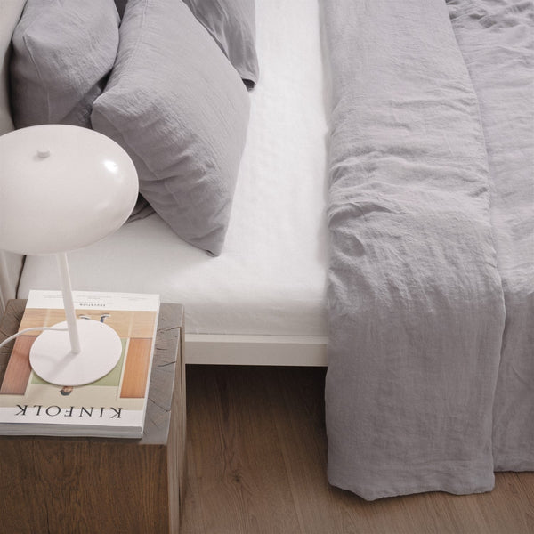 Linen Tales Light Grey Linen Duvet Cover Set