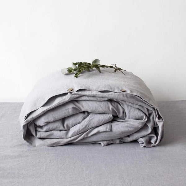 linen tales Light Grey Linen Duvet Cover
