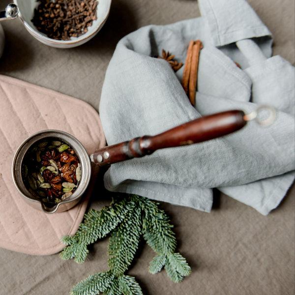 Linen Tales Light Grey Linen Kitchen Towel