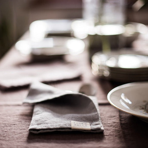 Linen Tales Light Grey Linen Napkins Set Of 2