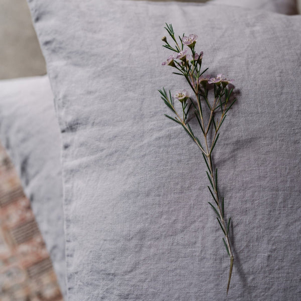Linen Tales Light Grey Linen Pillowcase