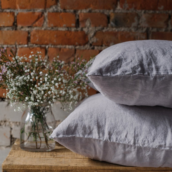 Linen Tales Light Grey Linen Pillowcase