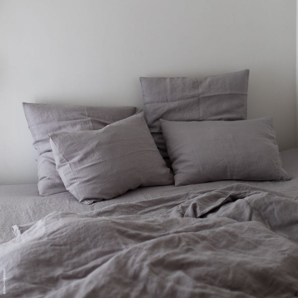 Linen Tales Light Grey Linen Pillowcase