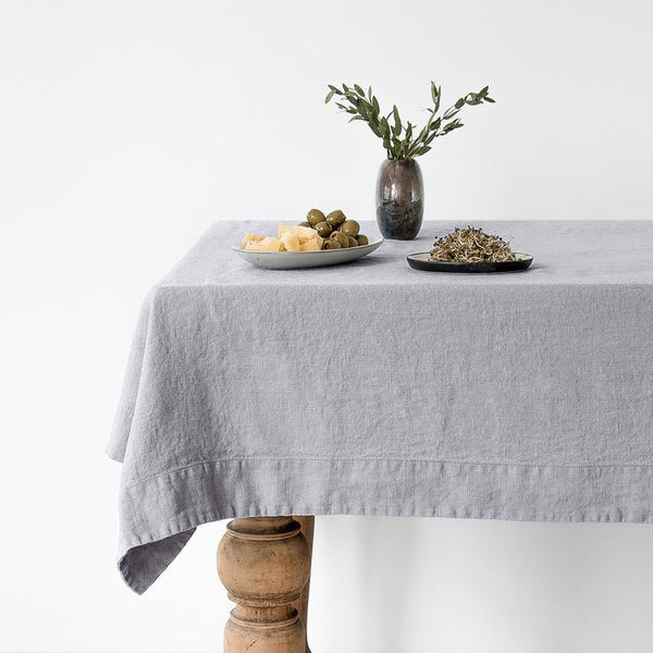 linen tales Light Grey Linen Tablecloth