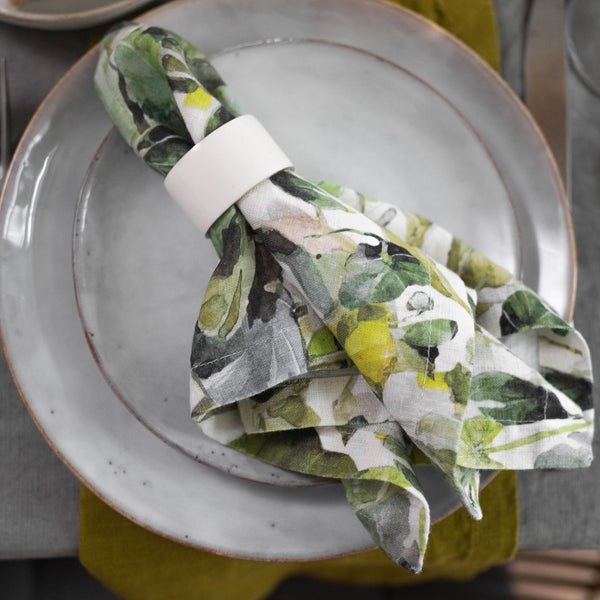 Linen Tales Lotus Linen Napkins Set Of 2