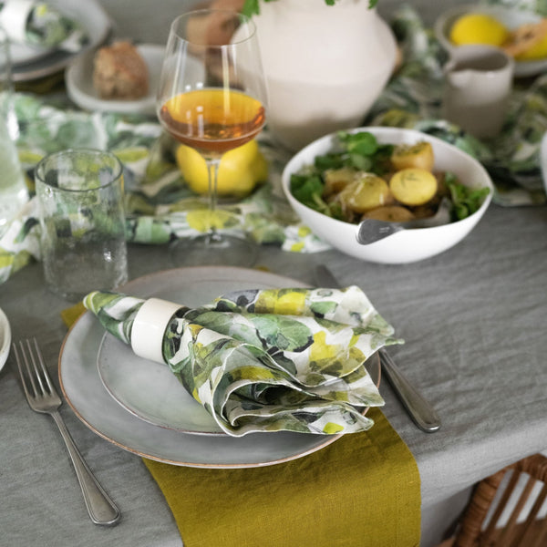 Linen Tales Lotus Linen Napkins Set Of 2