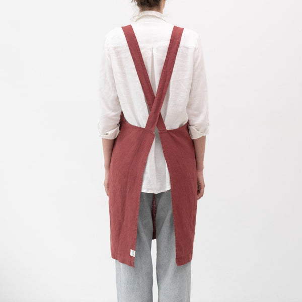 Linen Tales Marsala Linen Crossback Apron