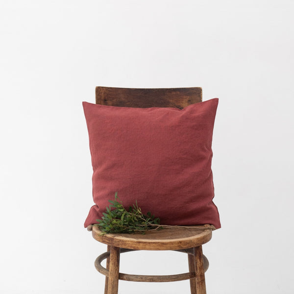 linen tales Marsala Linen Cushion Cover