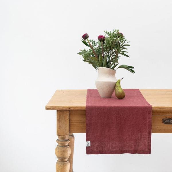 Linen Tales Marsala Linen Table Runner