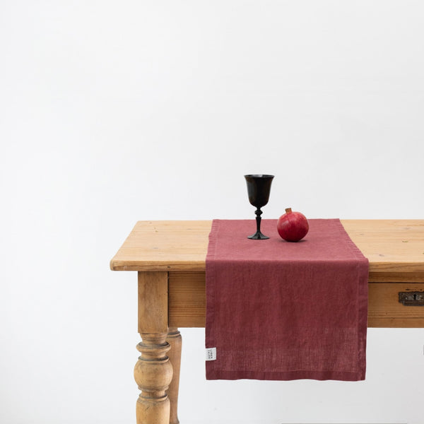 linen tales Marsala Linen Table Runner