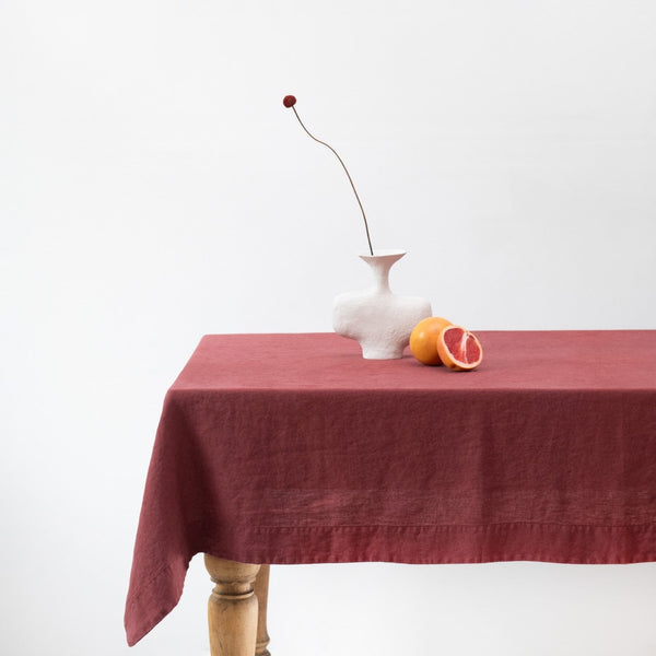 Linen Tales Marsala Linen Tablecloth