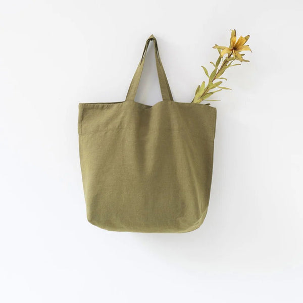 linen tales Martini Olive Linen Big Bag