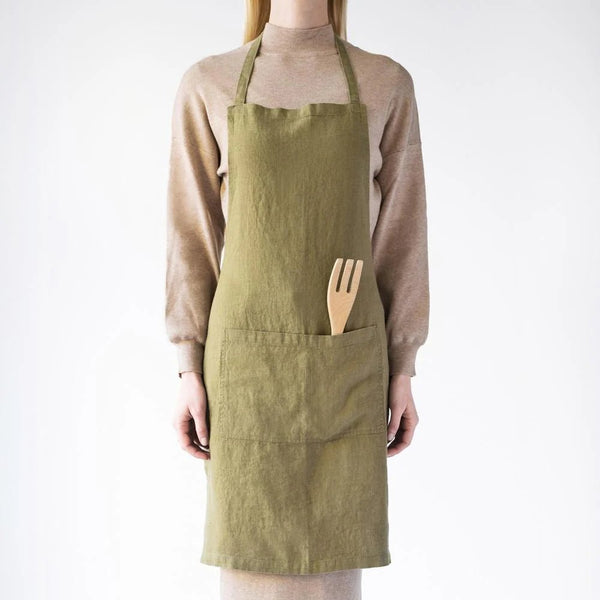 linen tales Martini Olive Linen Daily Apron