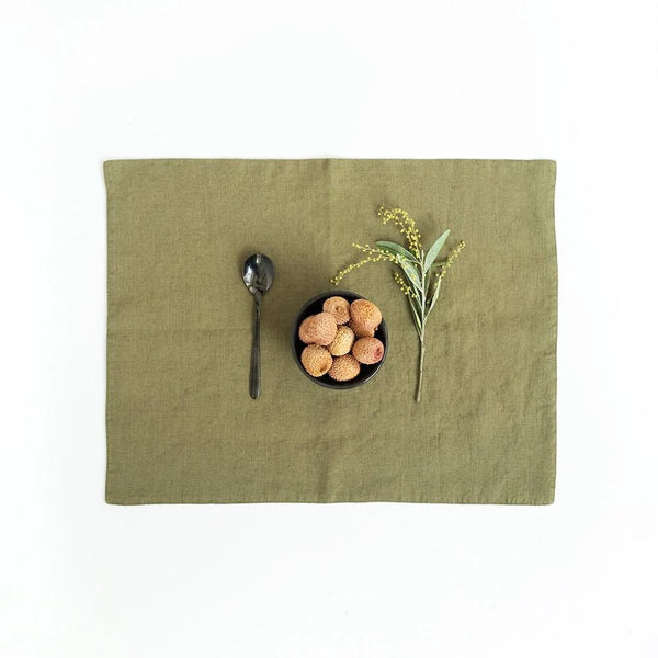 linen tales Martini Olive Linen Placemat
