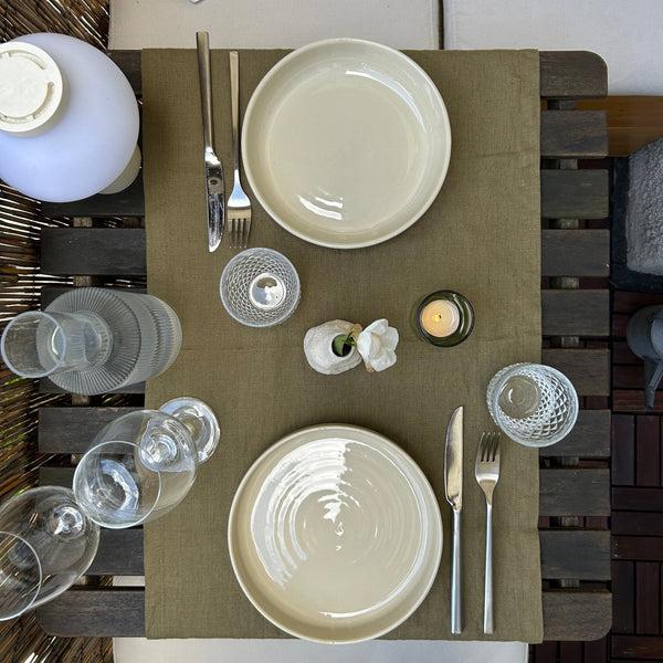 Linen Tales Martini Olive Linen Table Runner