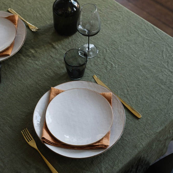Linen Tales Martini Olive Linen Tablecloth