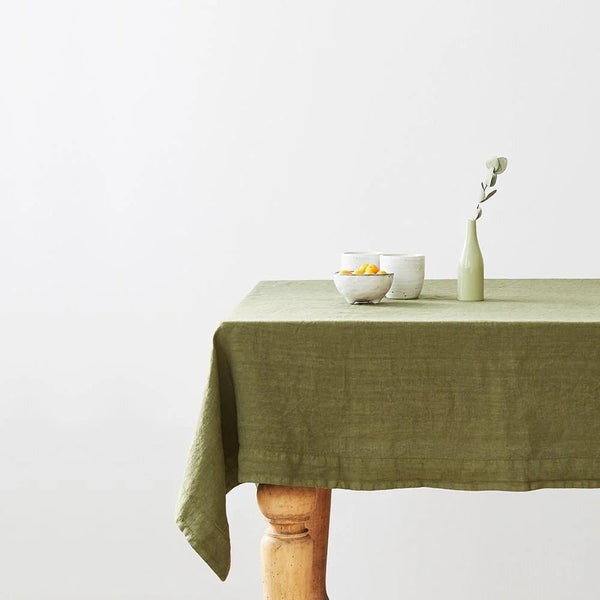 linen tales Martini Olive Linen Tablecloth