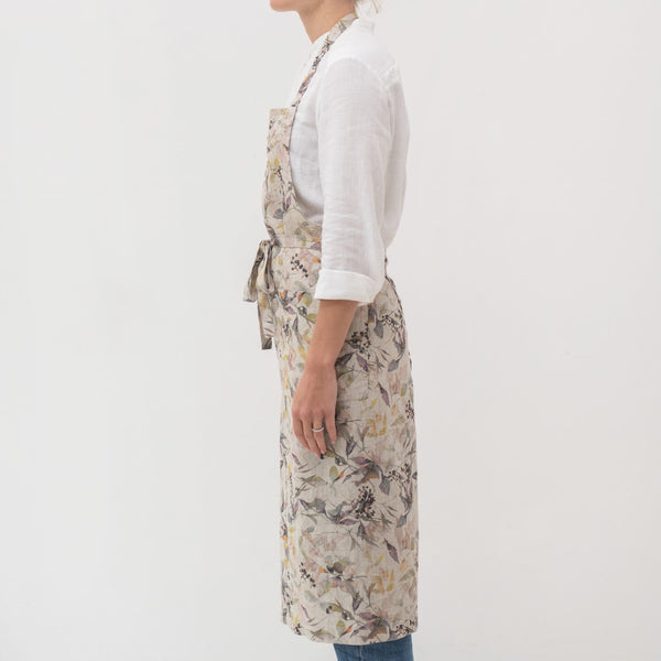 Linen Tales Meadow On Natural Linen Chef Apron