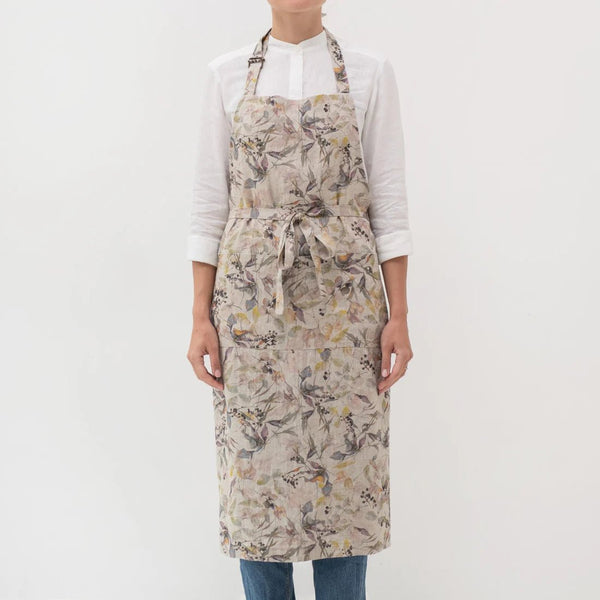 Linen Tales Meadow On Natural Linen Chef Apron