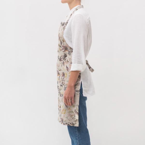 Linen Tales Meadow On Natural Linen Daily Apron