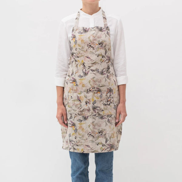 Linen Tales Meadow On Natural Linen Daily Apron