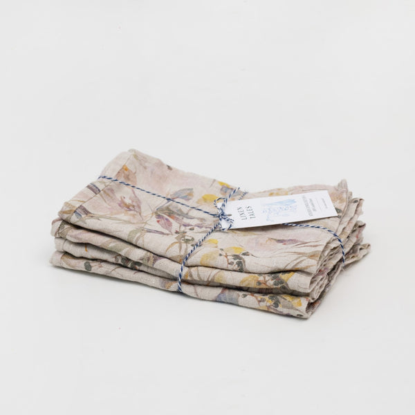 Linen Tales Meadow On Natural Linen Kitchen Towel