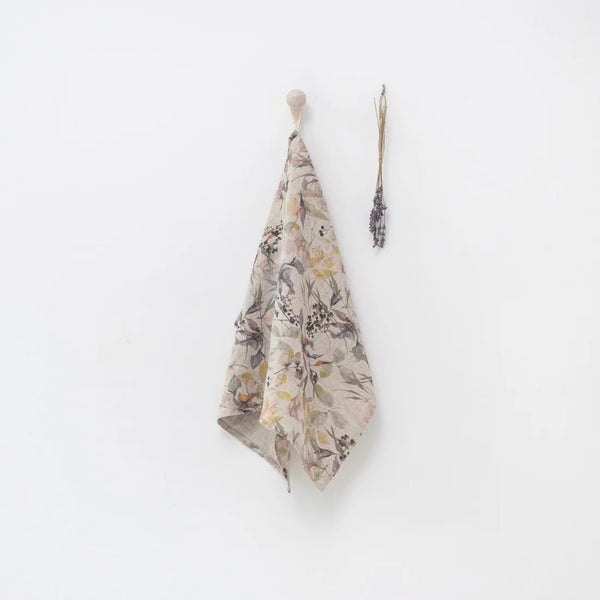 linen tales Meadow on Natural Linen Kitchen Towel