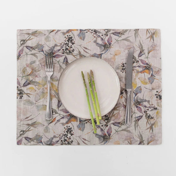 linen tales Meadow on Natural Linen Placemat