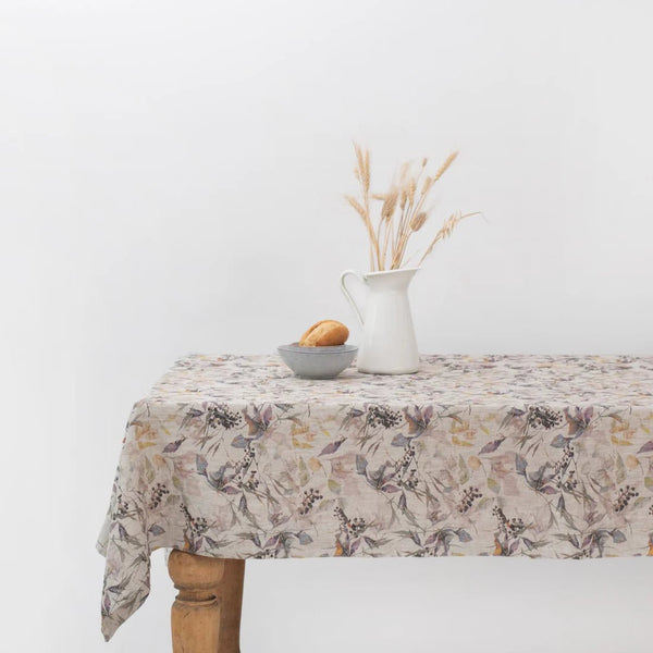 linen tales Meadow on Natural Linen Tablecloth