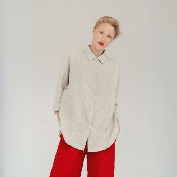 linen tales Melange Linen Azalea Shirt