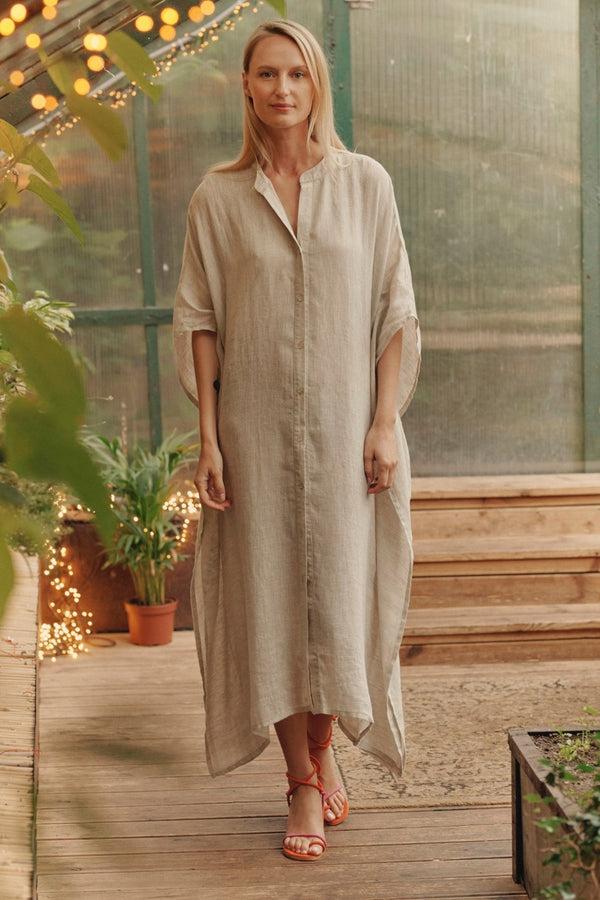 Linen Tales Melange Linen Beach Dress
