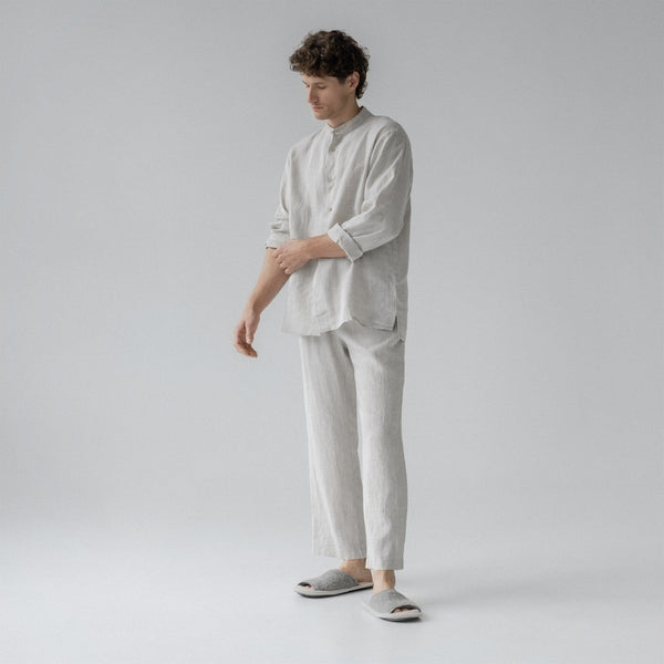 Linen Tales Melange Linen Currant Loungewear Set