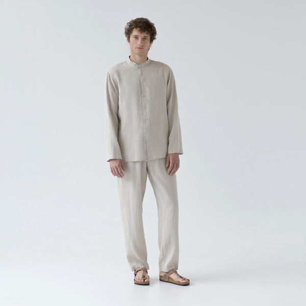 linen tales Melange Linen Currant Loungewear Set