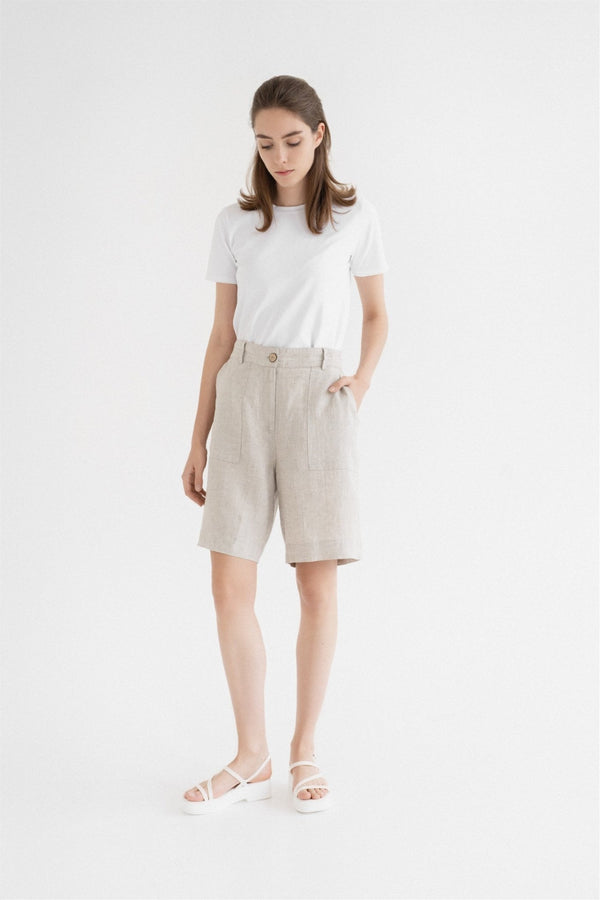 Linen Tales Melange Linen Etude Shorts