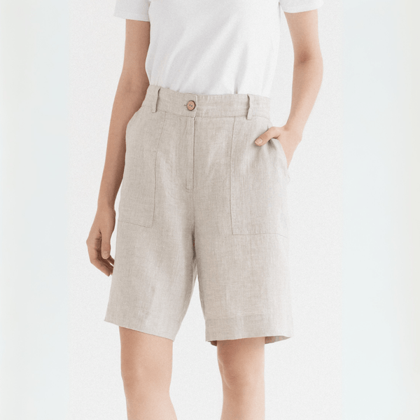 linen tales Melange Linen Etude Shorts