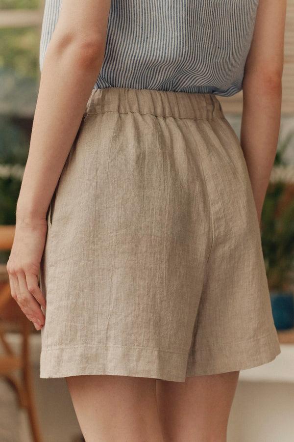 Linen Tales Melange Linen Hip-Hop Shorts