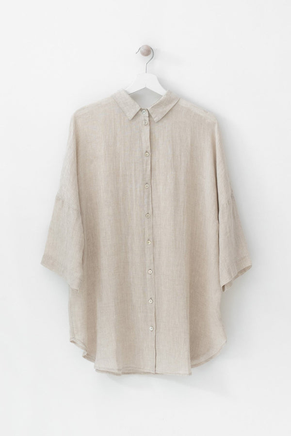 Linen Tales Melange Linen Oregano Shirt