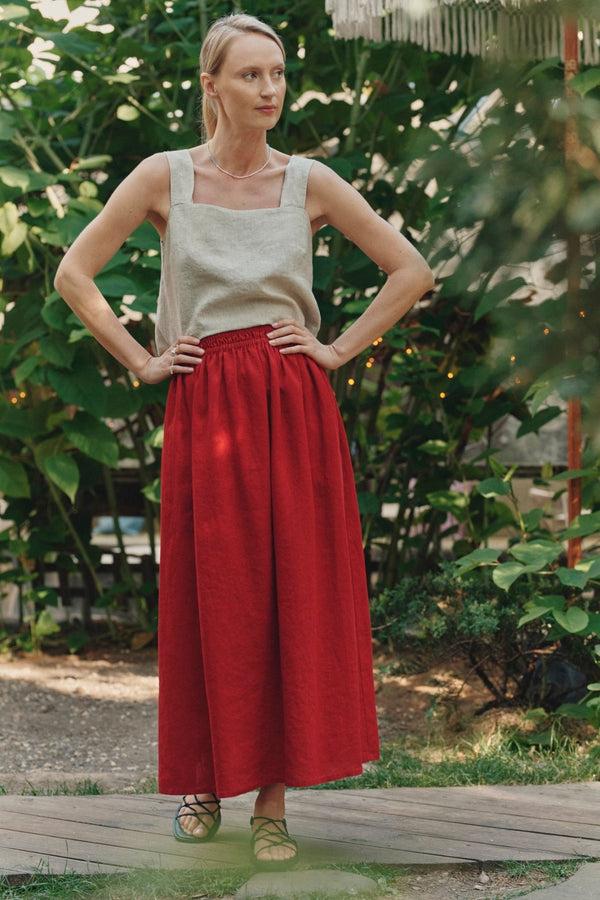 Linen Tales Melange Linen Polka Top