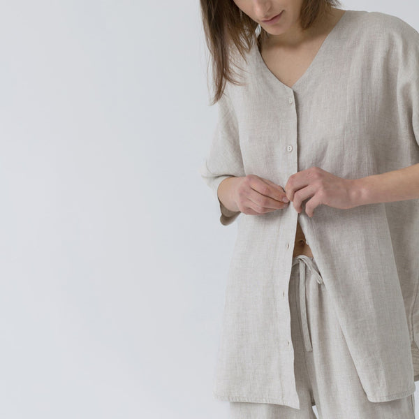 Linen Tales Melange Linen Primrose Loungewear Set